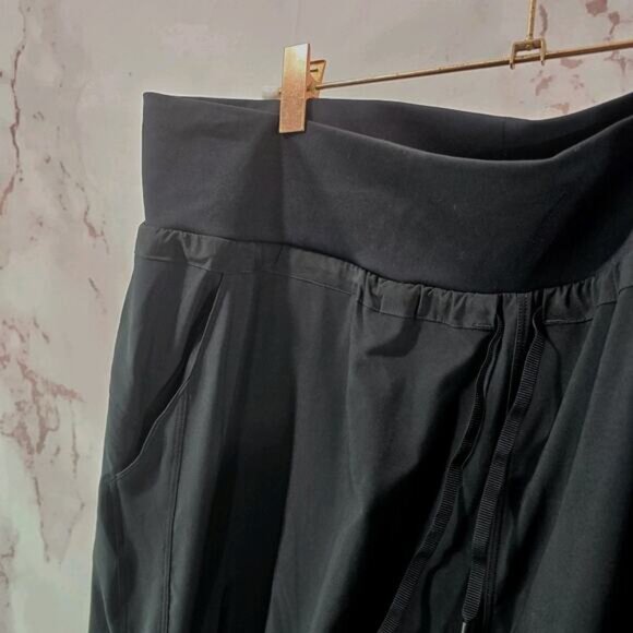 Coolibar Pants Womens Large Black Jogger Crop Drawstring Pull On Ruched - Picture 2 of 13